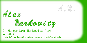 alex markovitz business card